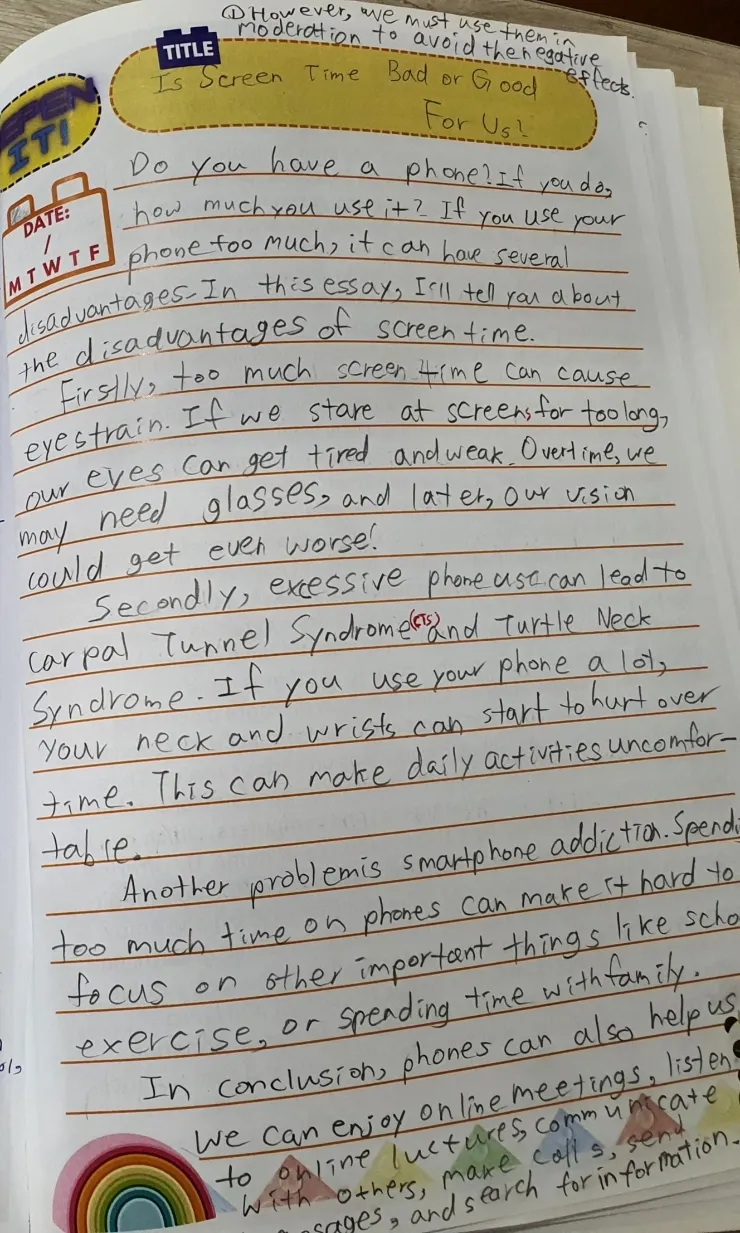 말레이시아 한달살기/쿠알라룸푸르 영어학원/더키즈아카데미 롸이팅 모습 이미지 2