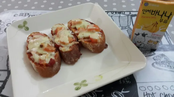 주말간식-바게뜨 피자 이미지 3